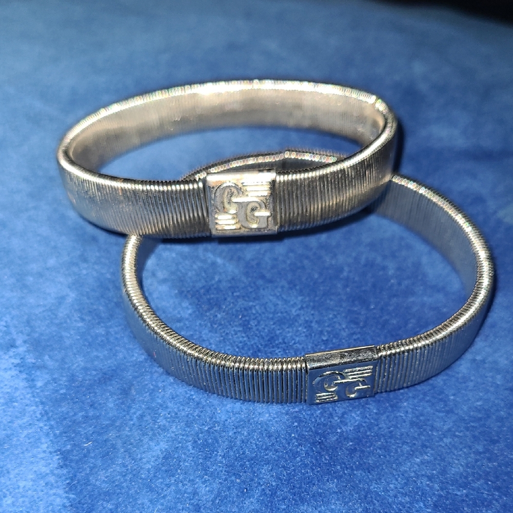 2/$22 Vintage Silvertone Men's Arm Bands Or Sleeve Stays GG